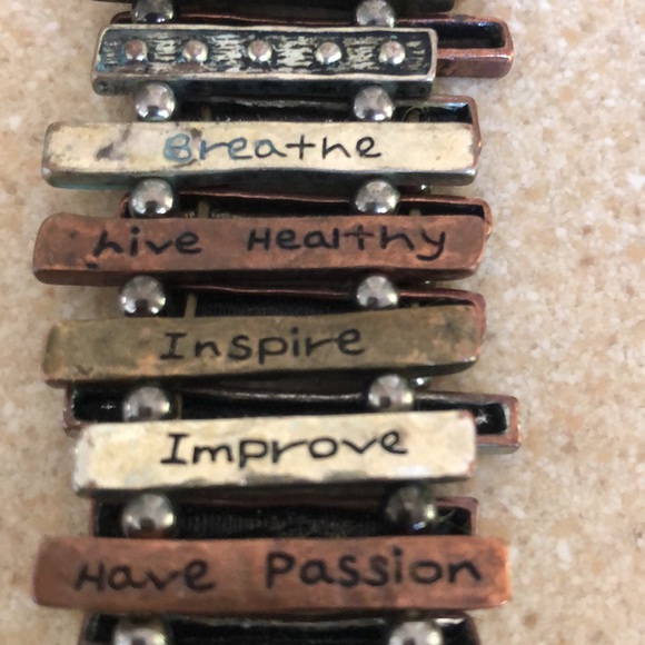 mixed metal inspirational stretchy bracelet - Picture 5 of 6